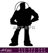 Toy Story Buzz Lightyear Silhouette Black SVG 1