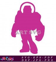 Toy Story Buzz Lightyear Silhouette Pink SVG 1