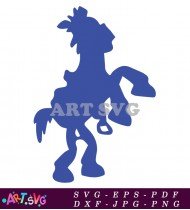 Toy Story Character Silhouette Outline Blue Simple SVG 1