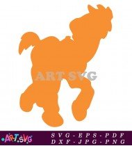 Toy Story Character Orange Silhouette Outline Simple SVG 1