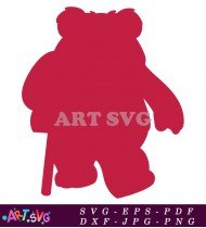 Toy Story Character Silhouette Outline Red Simple SVG 1