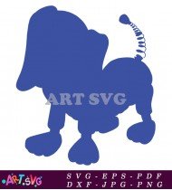 Toy Story Character Silhouette Outline Blue Simple SVG 2