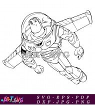 Toy Story Buzz Lightyear Flying Cartoon SVG