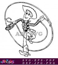 Toy Story Woody Cowboy Lassoing Fun Play SVG