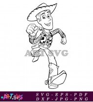 Toy Story Woody Cowboy Action Running Fun SVG