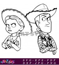 Black and White Woody and Jessie Movie SVG