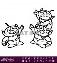 Black and White Alien Toy Story Characters SVG