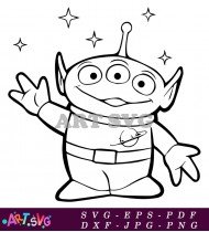 Black and White Alien Toy Story Printable SVG