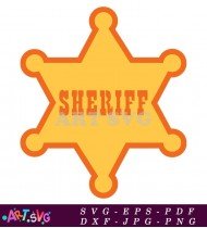 Toy Story Sheriff Badge Cartoon Design SVG