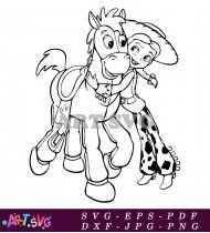 Jessie Riding Bull Toy Story Printable SVG