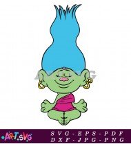 Green Trolls Cartoon Character Meditation SVG 1