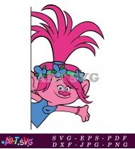 Cute Pink Trolls Cartoon Character Illustration SVG