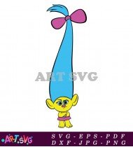 Cartoon Trolls Character Yellow Hair SVG