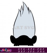 Cartoon Trolls Character With Black Hair SVG