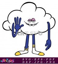 Funny Cloud Character Wearing Yellow Socks SVG