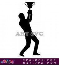 Silhouette of a person with trophy SVG