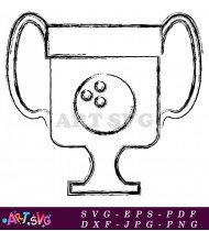 Sport trophy cup silhouette with bowling balls SVG