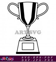 Classic trophy cup design with striped detail SVG