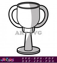 Simple Black And White Trophy Icon Vector SVG 1