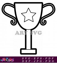 Free Vector Black And White Trophy Icon SVG 1