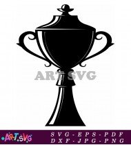 Simple Black And White Trophy Icon Clipart SVG 1