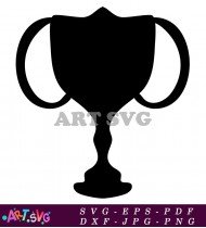 Simple Trophy Icon Vector Black And White SVG 2