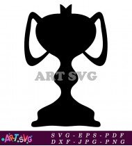 Classic Trophy Silhouette In Black And White SVG 1