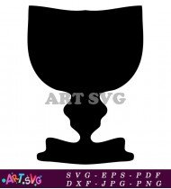 Classic Trophy Silhouette In Black And White SVG 2