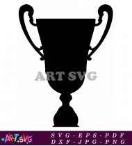 Vintage Black Trophy Cup Award Vector Design SVG