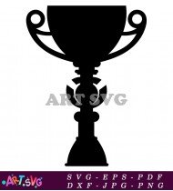 Silhouette Abstract Vintage Golden Trophy Cup Design SVG