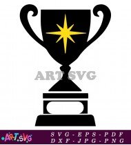 Classic Trophy With Base Gold Star SVG 1