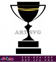 Award Trophy With Yellow Top Black Base SVG 2