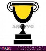 Award Trophy With Yellow Top Black Base SVG 3