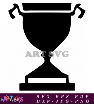 Simple Black And White Trophy Design Vector SVG