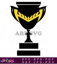 Simple Black And White Trophy Icon Vector SVG 2