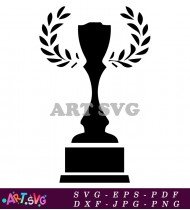 Vintage Trophy with Laurel Wreath Decoration SVG