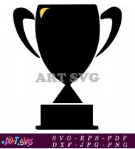 Simple Black and White Trophy Icon SVG