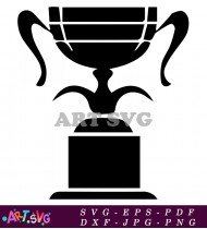 Black Trophy with Detailed Base SVG