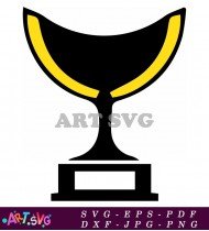 Gold Medal Trophy Cup with Base SVG