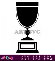 Black Trophy Cup with Double Handle SVG