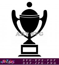 Black Trophy Cup with Round Base SVG 1