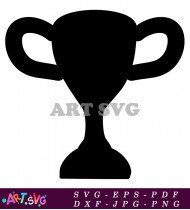 Classic Black Trophy Silhouette Clipart Vector Illustration SVG