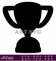 Vintage Black Trophy Silhouette Clip Art Graphic SVG