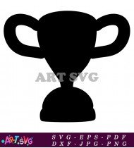 Elegant Black Trophy Silhouette Clipart Design SVG