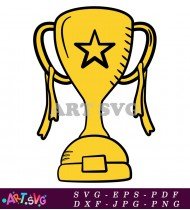 Gold Trophy With Star Clipart Image SVG