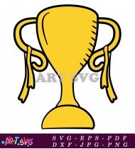 Gold Trophy With Star Clipart Vector SVG