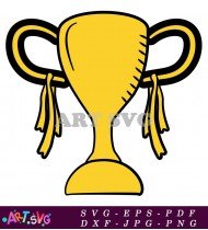 Simple Yellow Trophy With Wavy Handles SVG