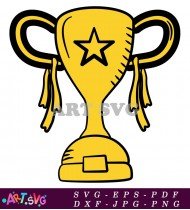 Yellow Trophy Award With A Star SVG