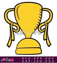 Yellow Trophy Award With Handle Design SVG