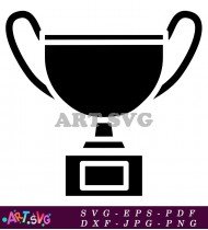 Simple Black Trophy With Rounded Shape SVG